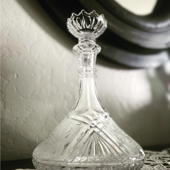 Vintage crystal glass decanter